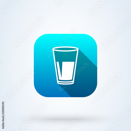 water glass Simple vector modern icon design illustration.