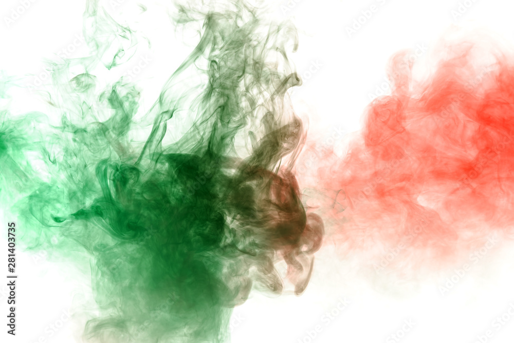 Fototapeta premium Abstract image of turning from green to red on a white background