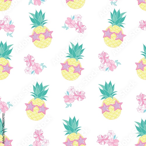 seamless pineapple pattern vector illustration