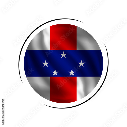 Free Download Waving Netherlands Antilles flag, the flag of Netherlands Antilles, vector illustration - GFXLoad