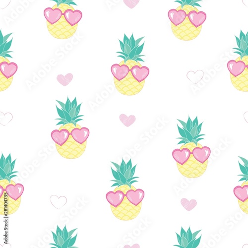 seamless pineapple pattern vector illustration