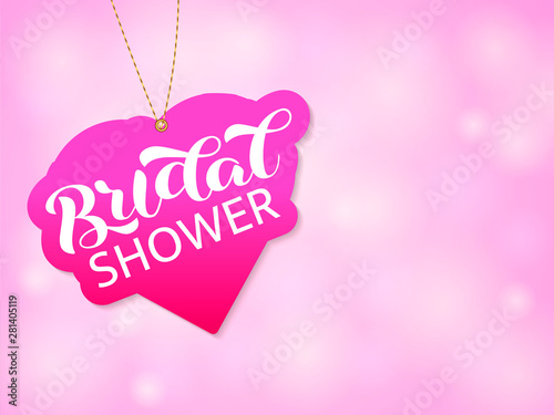Bridal shower lettering. Word for banner or poster. Vector illustration