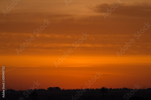 before sunrise in the countryside