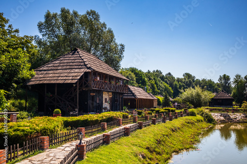 Small wooden house by the lake 