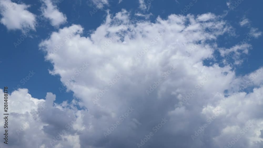beautiful cumulus clouds fly across the blue sky, timelapse beautiful cumulus clouds fly across the blue sky, timelapse