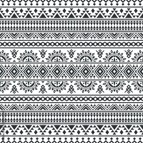 Ikat ethnic pattern vector in black and white color