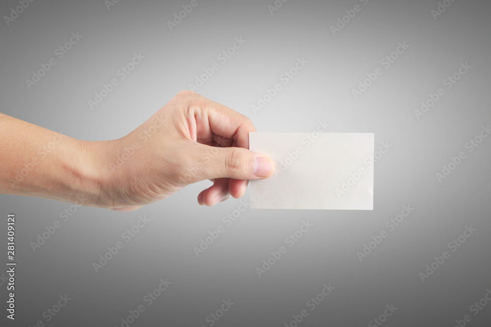 Hand holding  virtual card with your