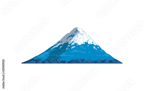 Mountains landscape isolated vector illustration in cartoon style. Nature mountain silhouette.