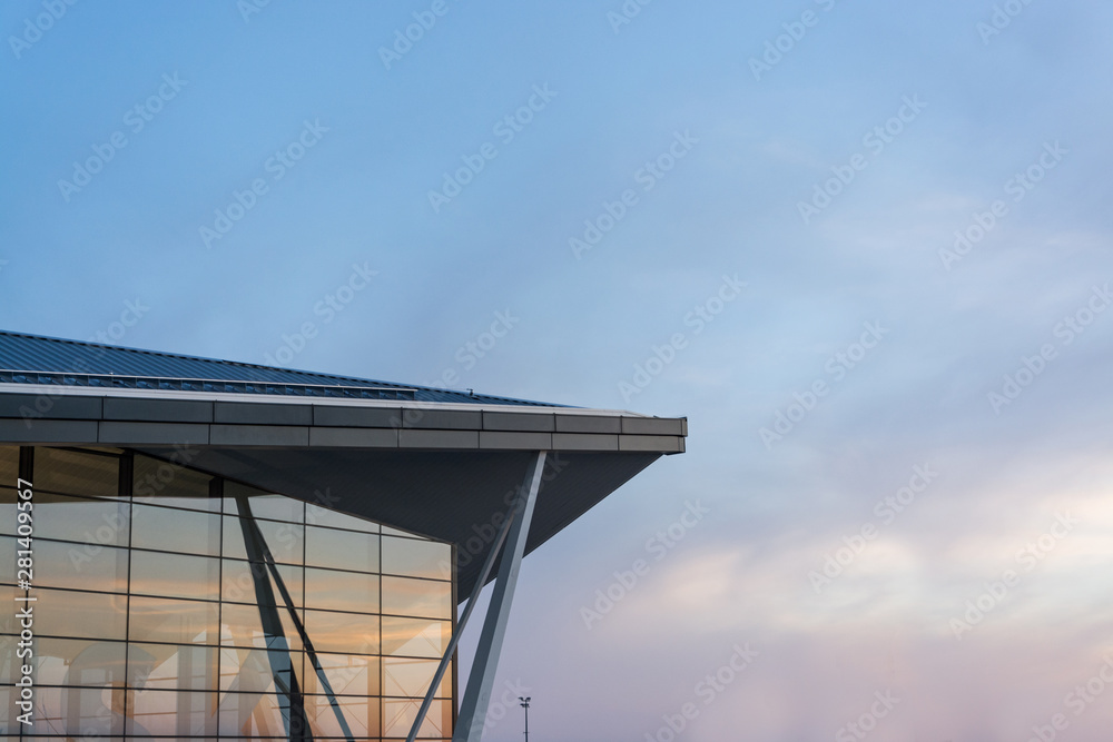 close up of modern buildings