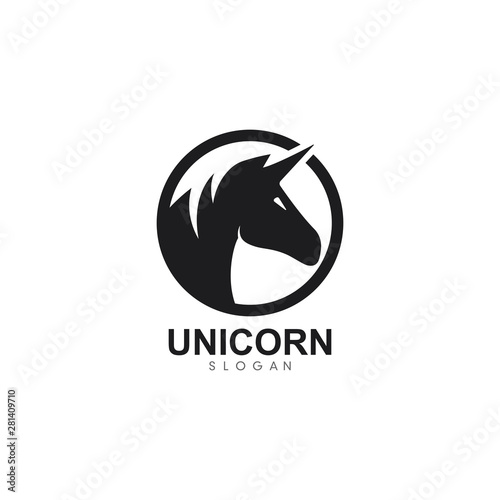 Unicorn logo template vector icon illustration design 