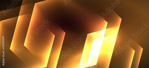 Neon shiny color lines background. Abstract colorful web template Geometric modern technology concept.