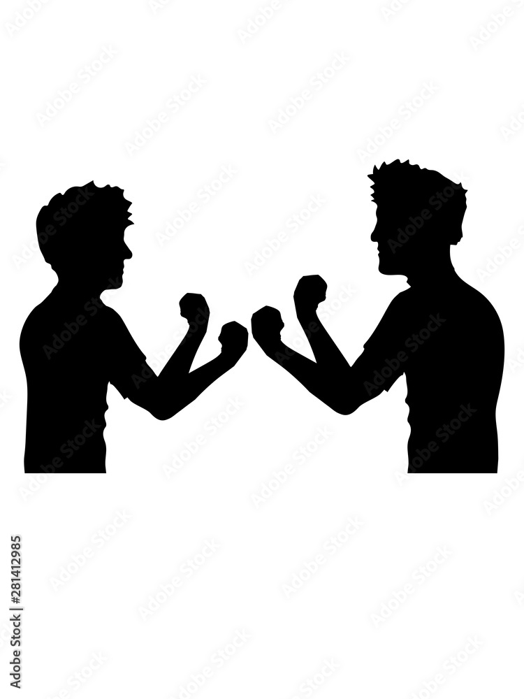 2 feinde freunde team paar duell boxen kämpfen boxer schlagen faust clipart design cool dude böse gefährlich herrausfordern schläger kämpfer sport