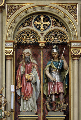Saint Methodius and Saint George, main altar of the Visitation of Mary in the church of the Saint Peter in Ivanic Grad, Croatia