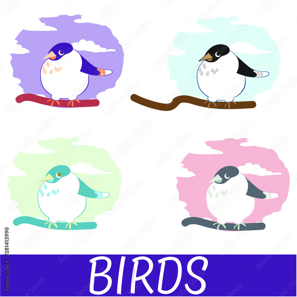 Fototapeta premium birds of different worlds vector illustration