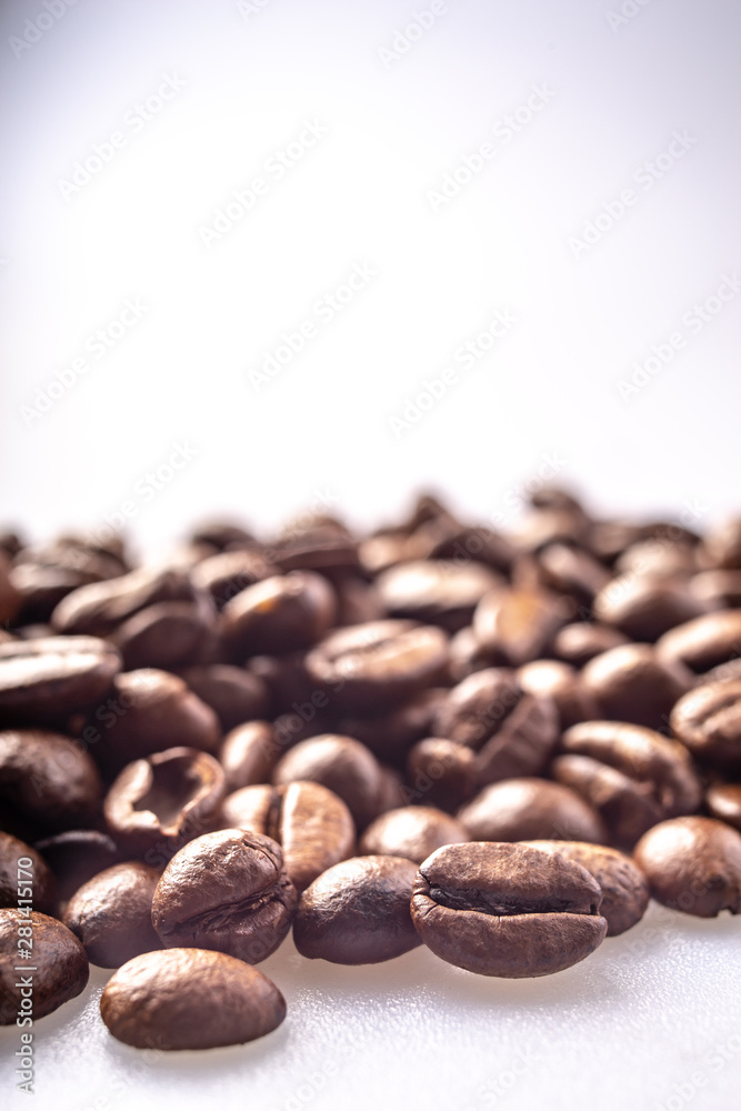Coffee Beans Background. Close Up fresh roasted brown Coffee Beans Background. Close Up fresh roasted brown