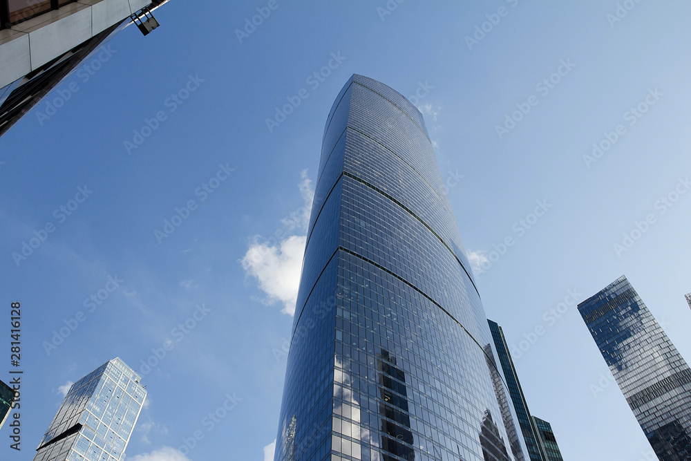 Obraz premium Skyscrapers in the city. tall house. Metal and steel.