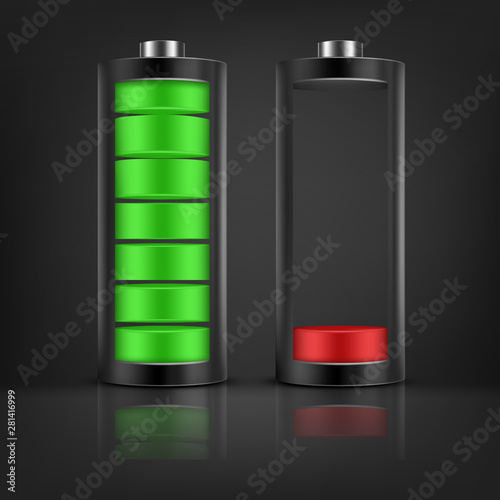 Realistic battery charge: full and part charge