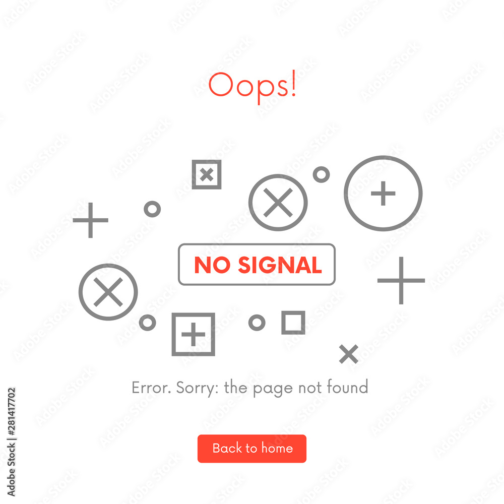 No signal. Error page ,page not found concept.Flat line style for website.The page you requested could not be found.Vector No signal. Error page ,page not found concept.Flat line style for website.The page you requested could not be found.Vector
