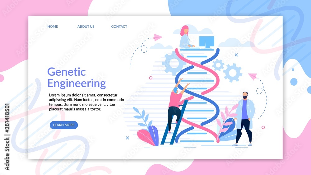 Binformative Banner Engineering Genetic Cartoon. Binformative Banner Engineering Genetic Cartoon.