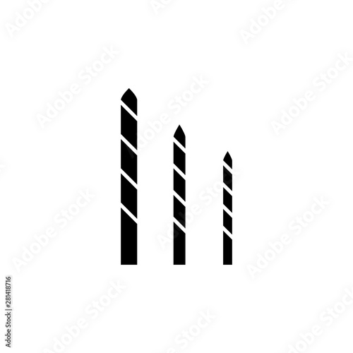 Bits, carbide, drill icon. Simple glyph, flat vector of construction tools icons for ui and ux, website or mobile application