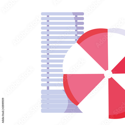 sunbed umbrella summer time vacations design