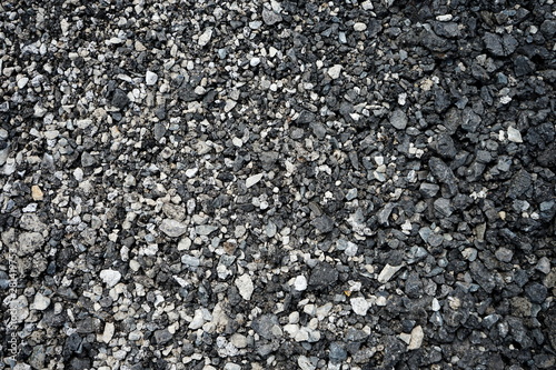 Stone mixed soil is used to repair roads.