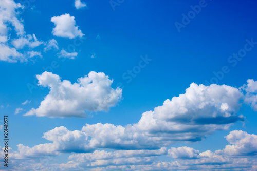 Beautiful  Blue sky and white clouds. Space for text in template.