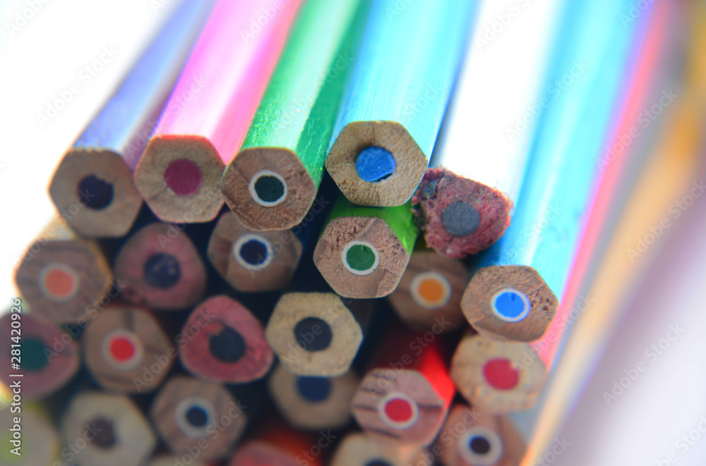 color pencils on white background color pencils on white background