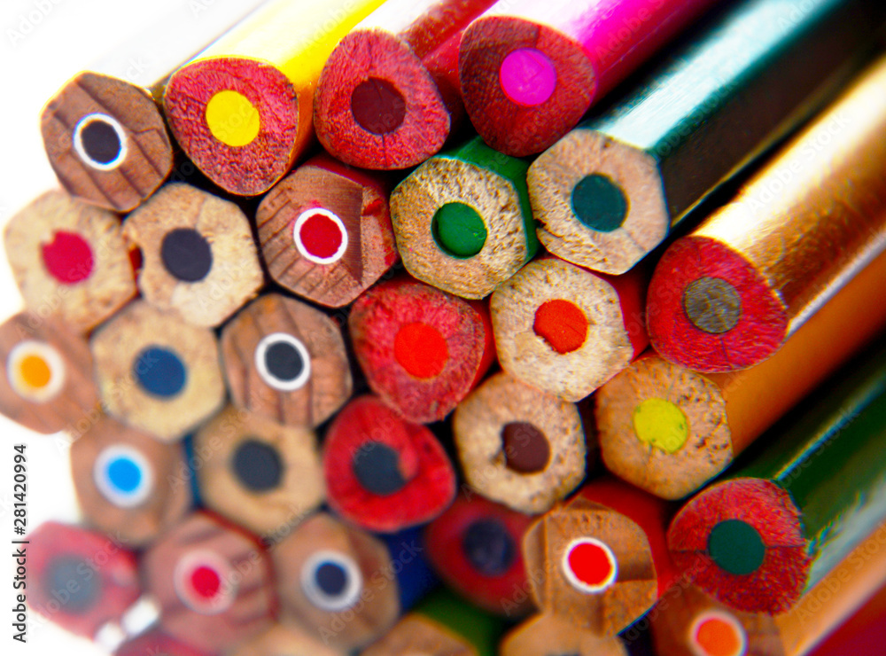 colored pencils on white background colored pencils on white background