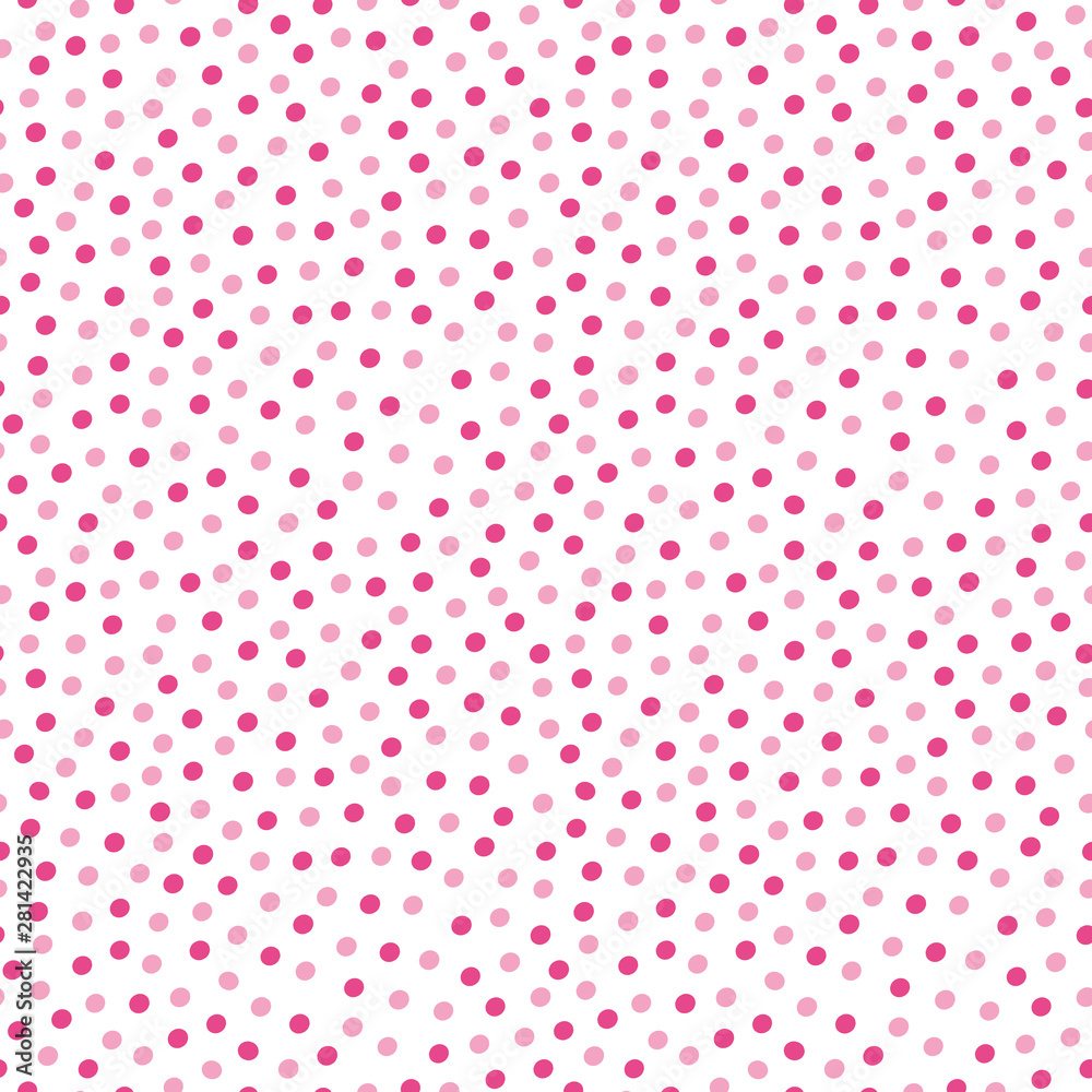 Dense hand drawn pink confetti polka dot design. Seamless vector pattern on white background. Great for wellness, beauty, baby, children, home decor, fabric, blender texture, packaging Dense hand drawn pink confetti polka dot design. Seamless vector pattern on white background. Great for wellness, beauty, baby, children, home decor, fabric, blender texture, packaging