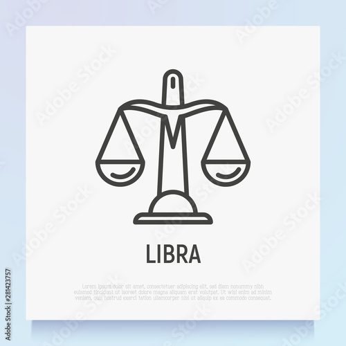 Libra thin line icon.  Modern vector illustration of astrological sign for horoscope.