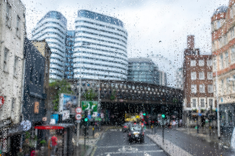 London through a  wet glass