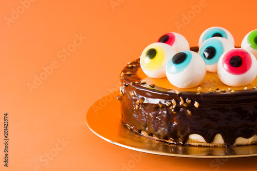 Halloween cake with candy e...