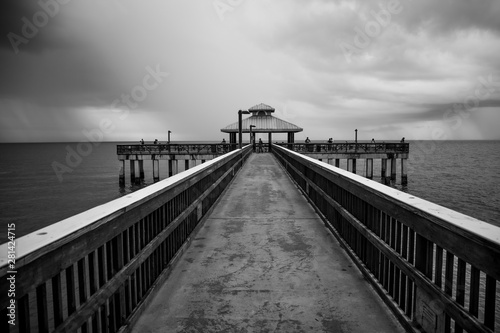 Pier in moody weather