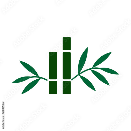 bamboo leaf icon logo vector design template