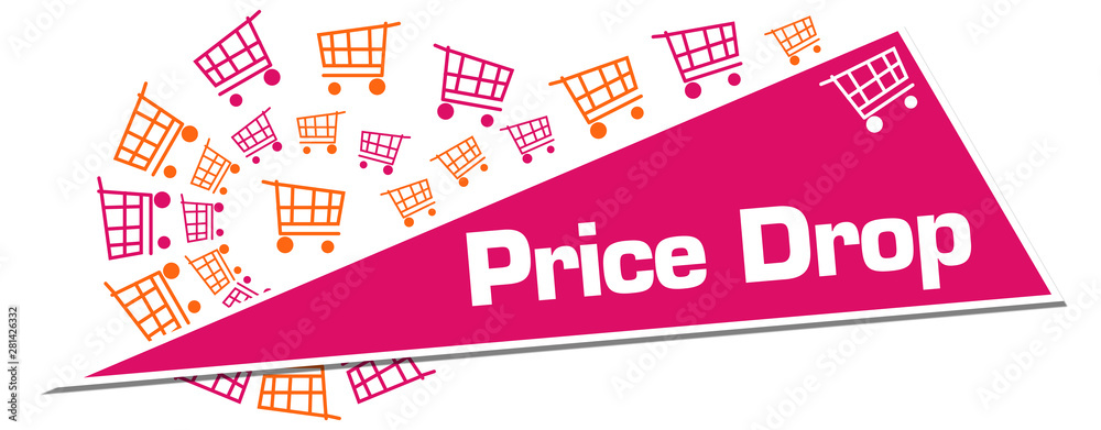 Price Drop Pink Orange Shopping Carts Triangle 