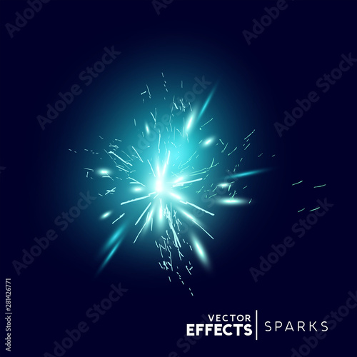 Blue Sparks and Explosion Effect