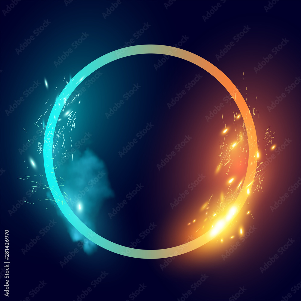 Fire And Ice Abstract Loop Effect - obrazy, fototapety, plakaty 