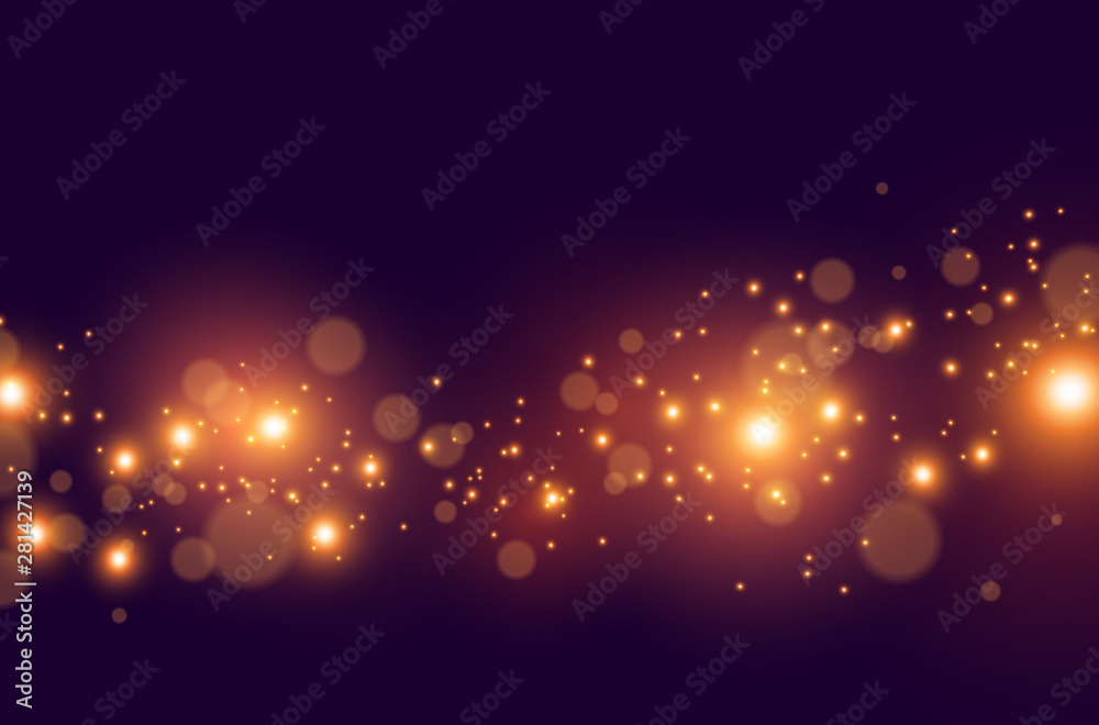 Fototapeta premium Glowing Digital Particles Effect