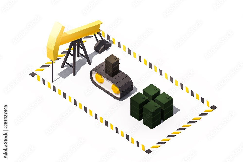 oil petroleum industry concept isometric low poly 3d illustration oil petroleum industry concept isometric low poly 3d illustration