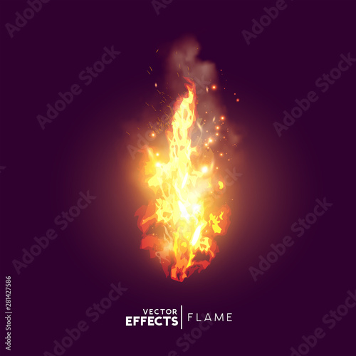 Realistic Fire Flame Vector