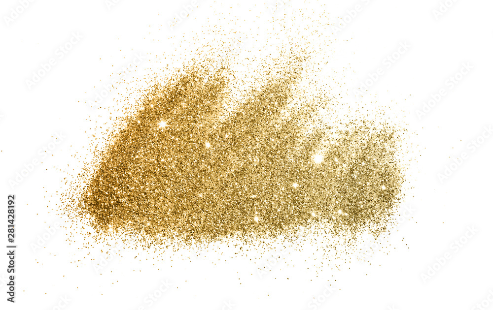 Background with gold glitter on white background for your design Background with gold glitter on white background for your design