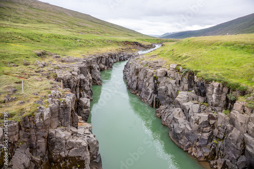 a river in the lava landscape of Iceland.