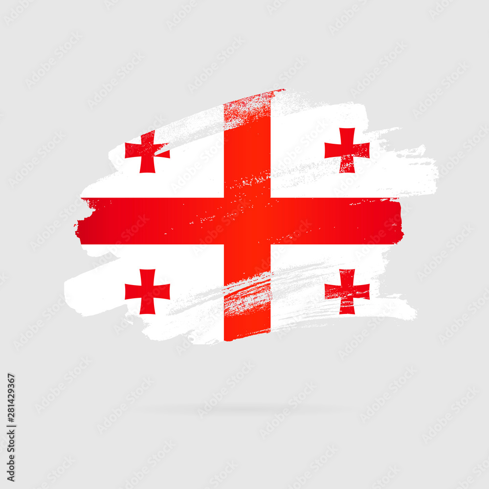 Georgian flag. Vector illustration on a gray background.