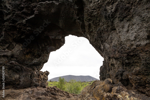 Dimmuborgir lava fields and volcanic formations, in the Mývatn area in northeast Iceland. Is composed of various volcanic caves and rock formations © Giuma