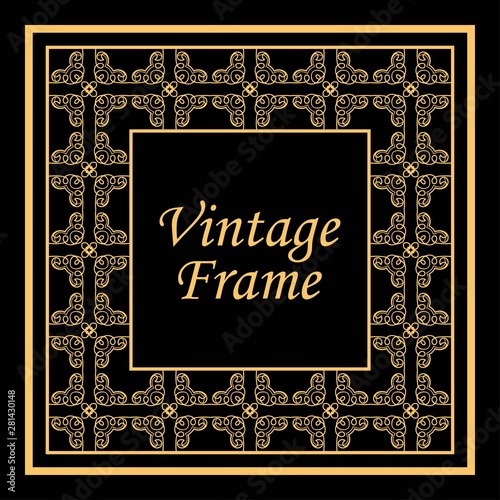 Decorative vintage modern art deco frame and border