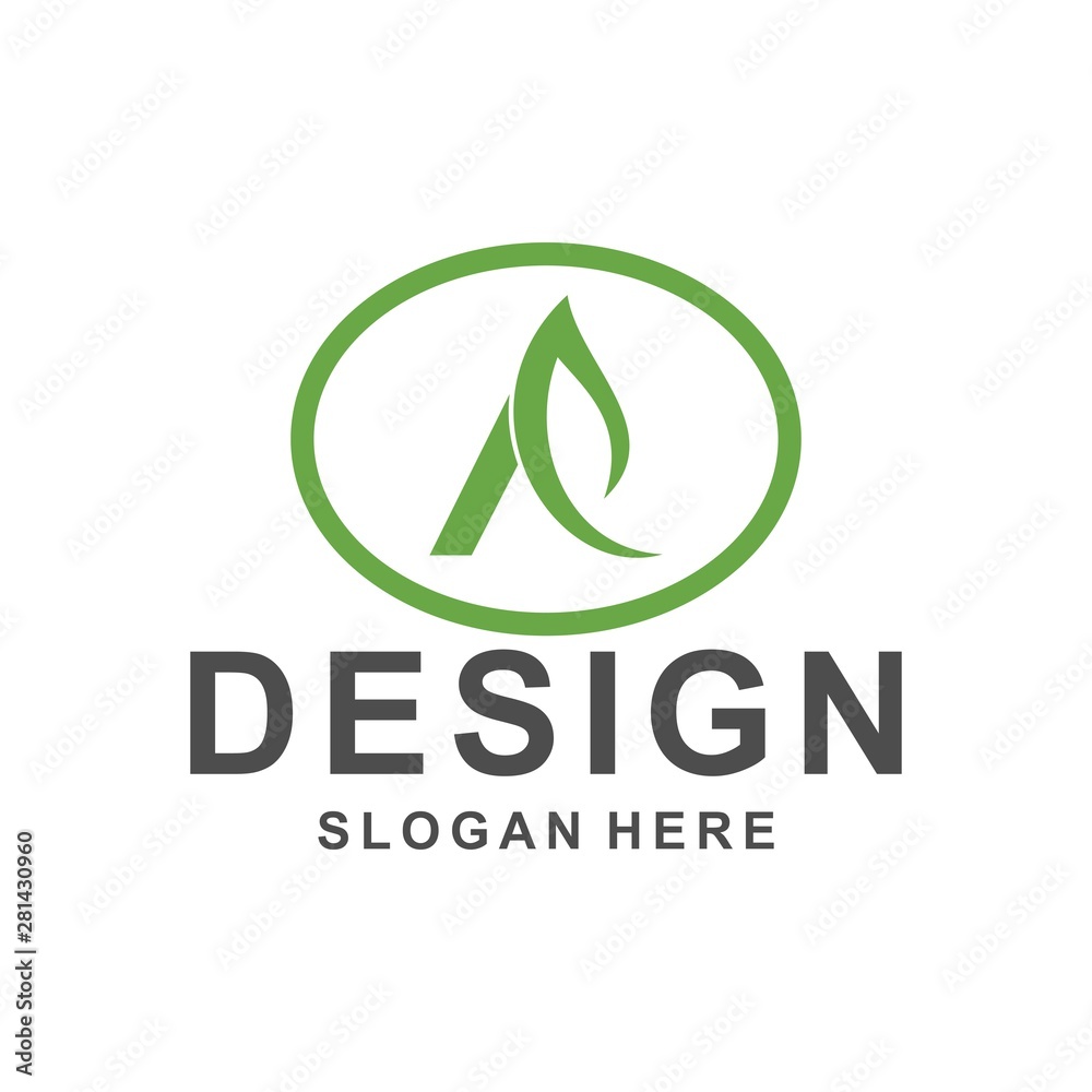 letter a nature logo template green tree leaf letter a nature logo template green tree leaf