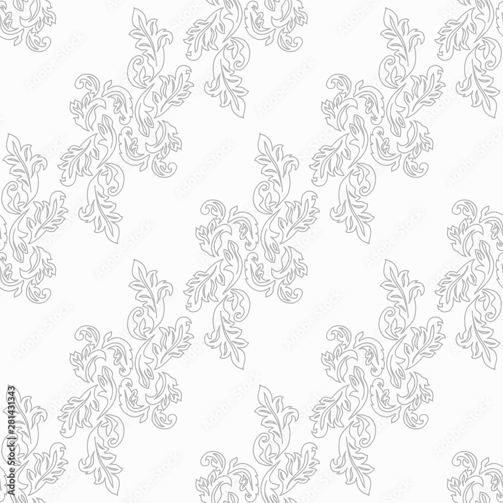 abstract floral seamless pattern with leaves