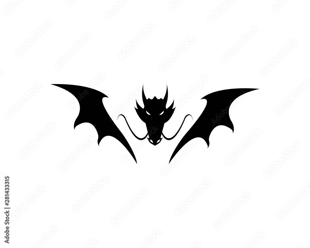 Fototapeta premium dragon flat color logo template vector illustration