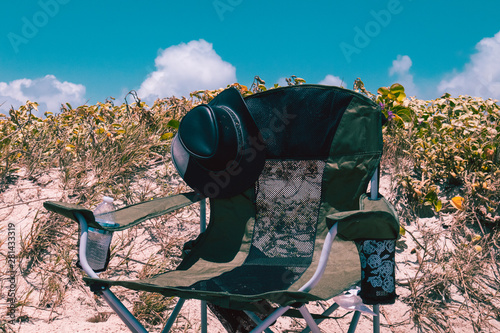 Green beach chair